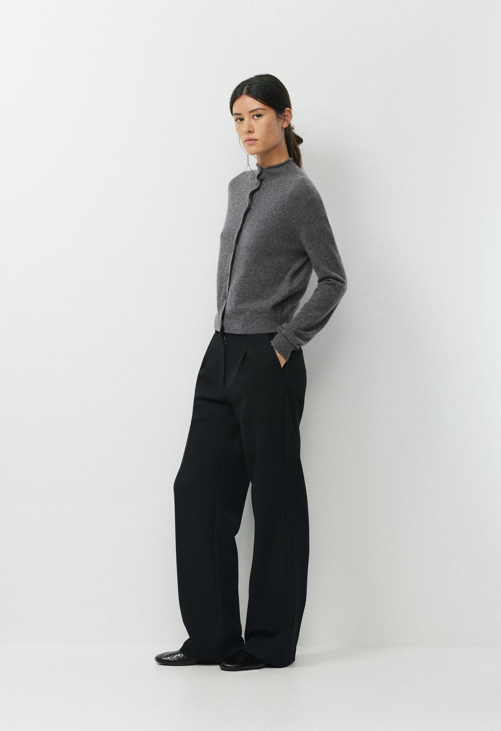 Bare Cashmere Saga Sweater - SPECKLED CHARCOAL