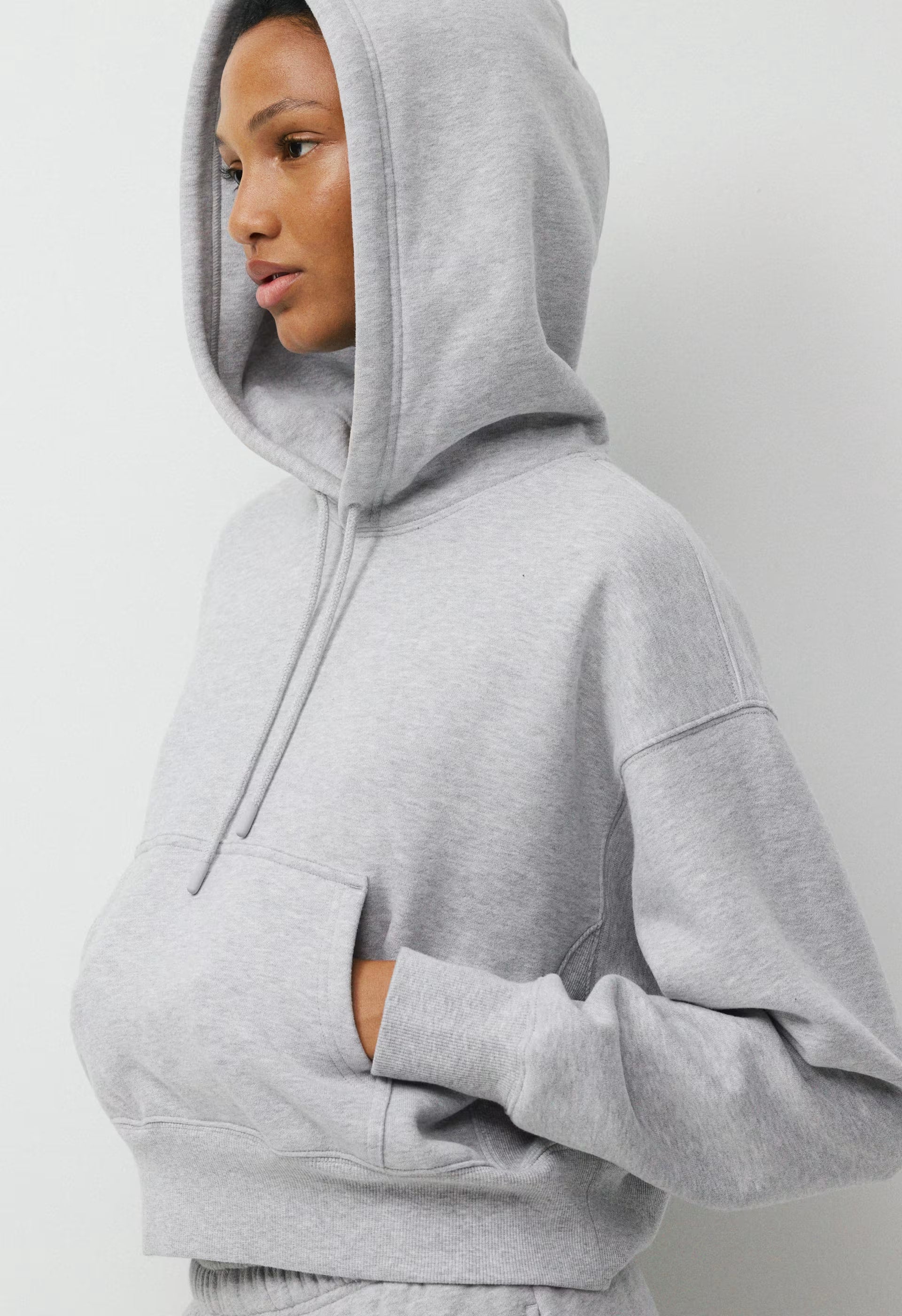 Cozy Sweatfleece Boyfriend Boxy Hoodie - HEATHER CHROME