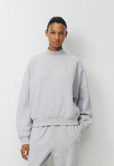 Cozy Sweatfleece Mega Mockneck - HEATHER CHROME