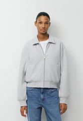 Cozy Sweatfleece Boyfriend Blouson Jacket - HEATHER CHROME