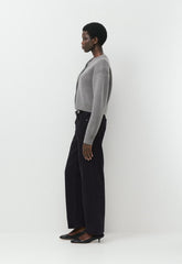 Bay Merino Wool Cardigan - HEATHER DARK GREY
