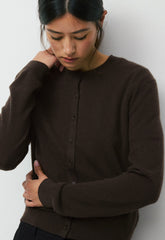Bare Cashmere Noteworthy Cardigan - CACAO NIB BROWN