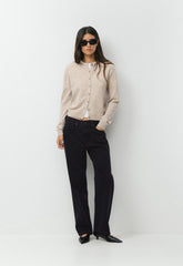 Bare Cashmere Noteworthy Cardigan - SPECKLED MRCN BEIGE