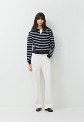 Bare Cashmere Noteworthy Cardigan - ADMIRAL NVY/LT BIRCH