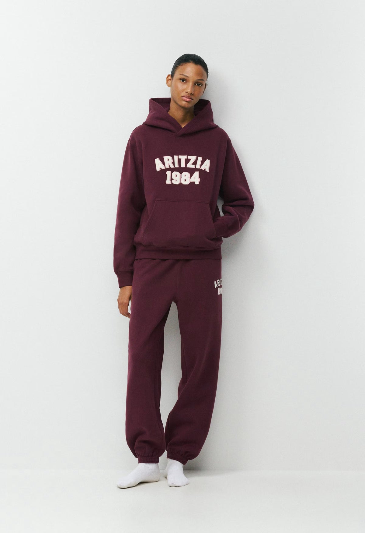 Cozy Sweatfleece Perfect Hoodie - GALA PLUM/ LT BIRCH