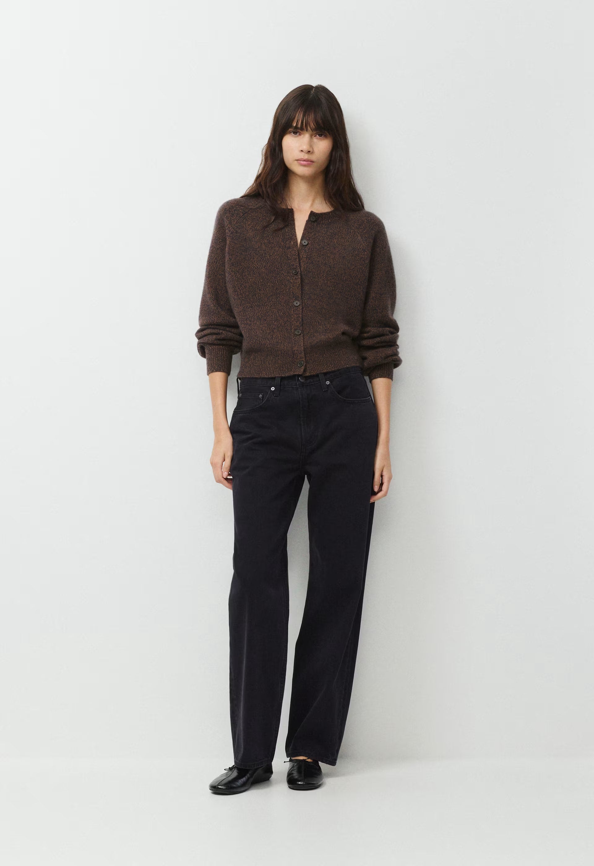 Essential Wool Cashmere London Cardigan - NAVY/ CHOCLTR BROWN