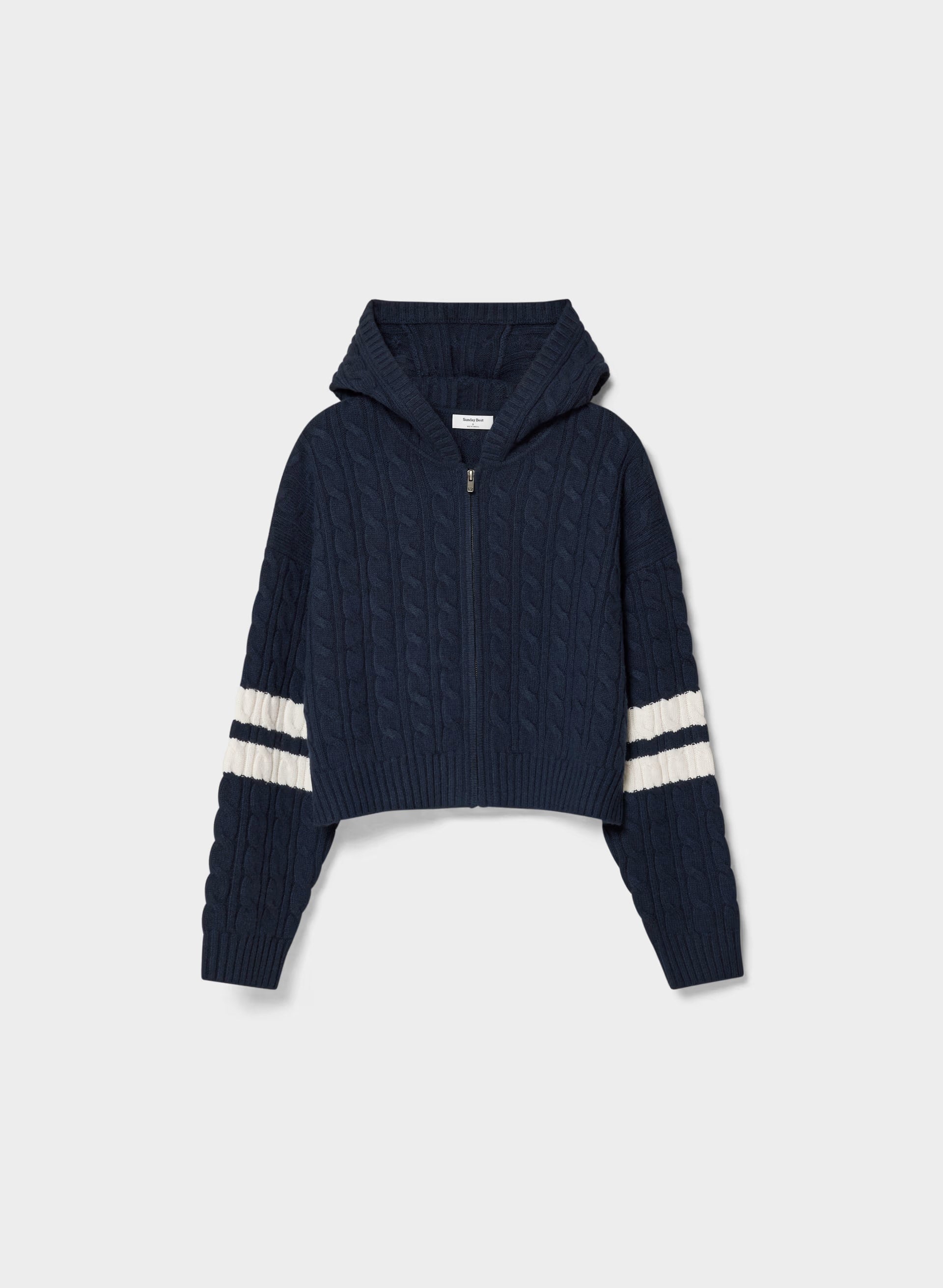 Octavia Zip Hoodie - ADL NAVY/WHSPR WHITE