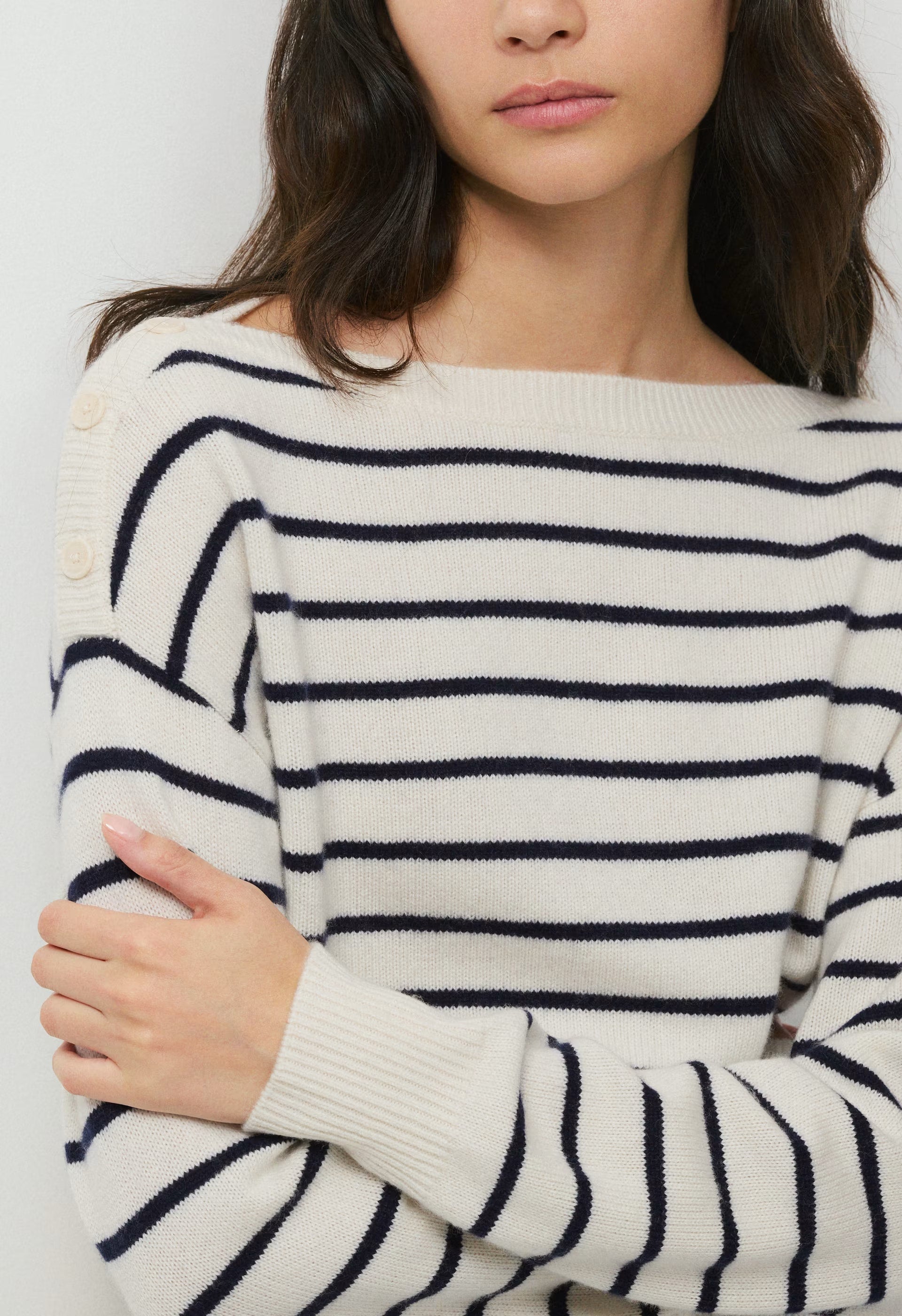 Essential Wool Cashmere Gable Sweater - LGHT BRCH/ADML NVY