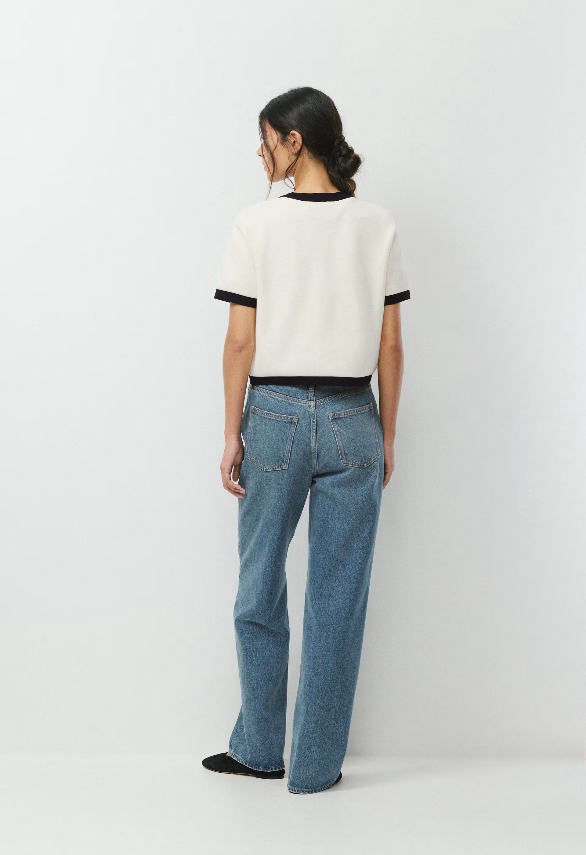 Approach Shortsleeve Cardigan - Wonder Yarn - LIGHT BIRCH/BLACK
