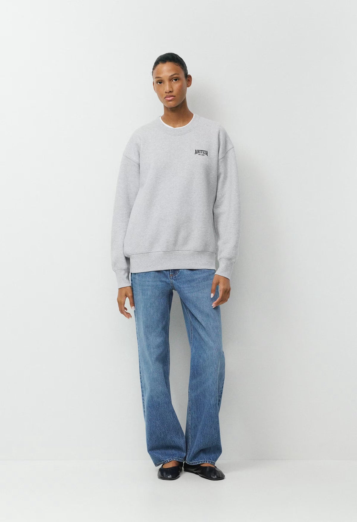 Cozy Sweatfleece Boyfriend Crew Sweatshirt - H CHROME/ ADMIRAL