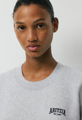 Cozy Sweatfleece Boyfriend Crew Sweatshirt - H CHROME/ ADMIRAL