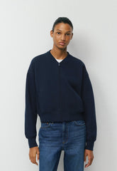Cozy Sweatfleece Boyfriend Bomber - ADMIRAL NAVY