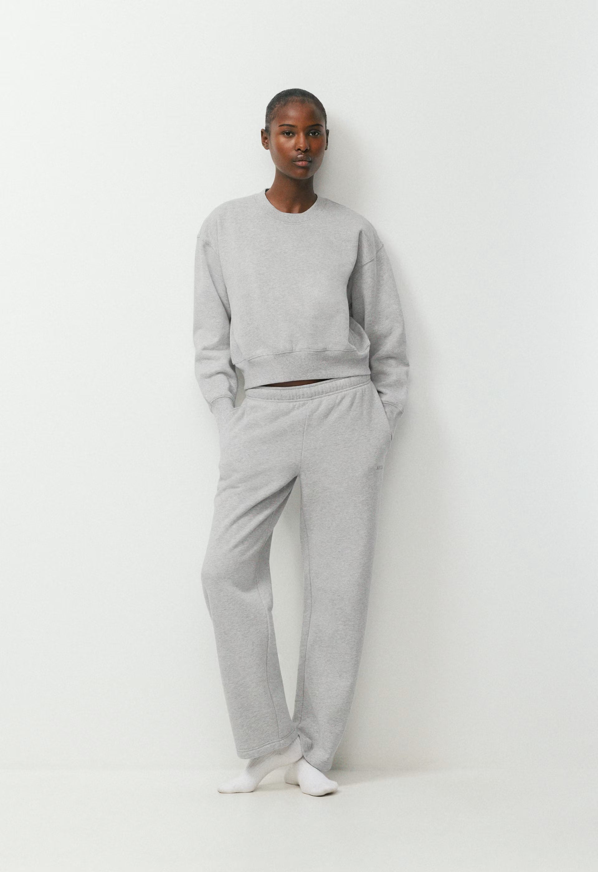 Cozy Sweatfleece Boyfriend Boxy Sweatshirt - HEATHER CHROME