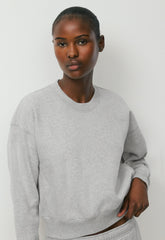 Cozy Sweatfleece Boyfriend Boxy Sweatshirt - HEATHER CHROME