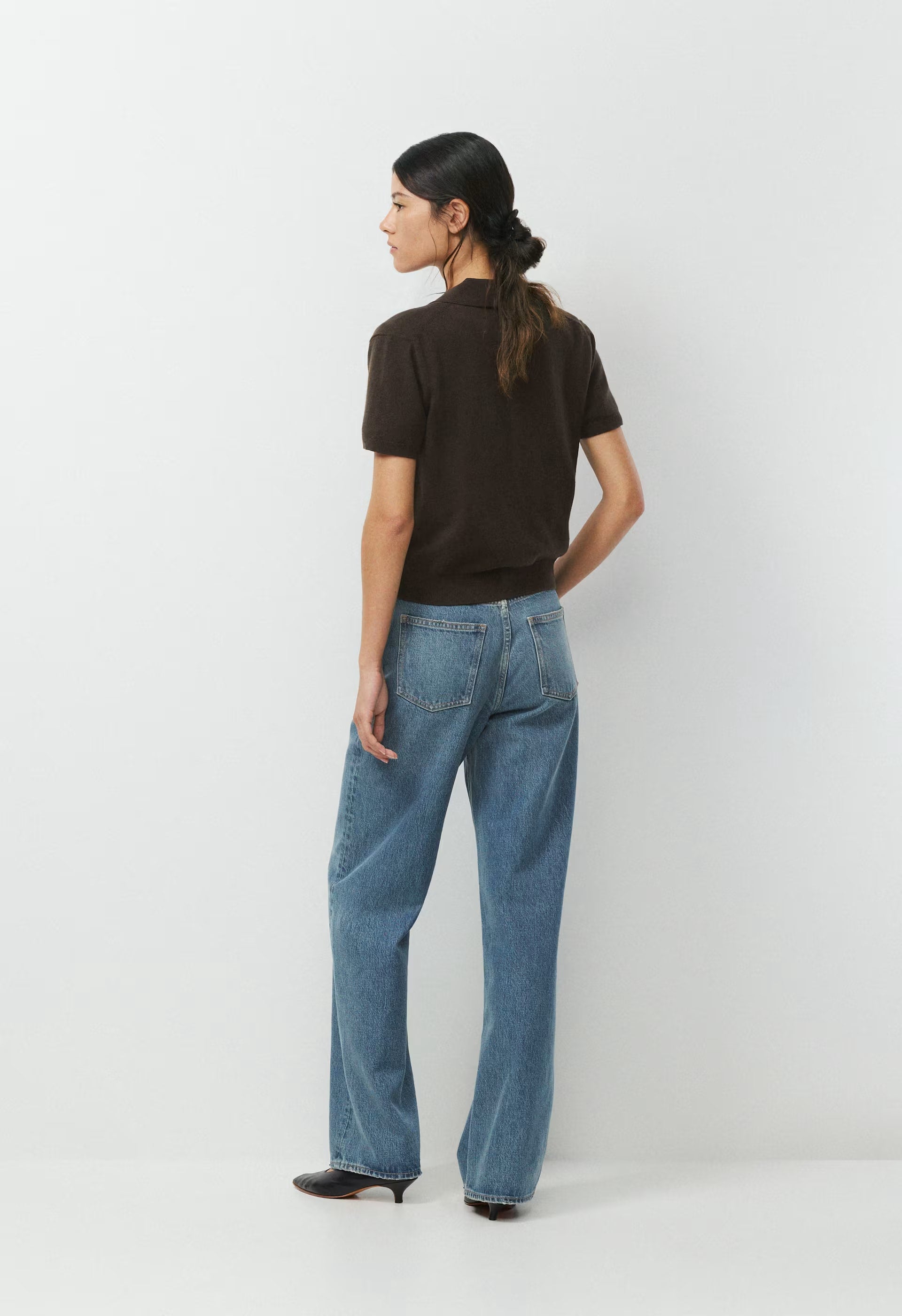 Bare Cashmere Cellini Shortsleeve Sweater - CACAO NIB BROWN