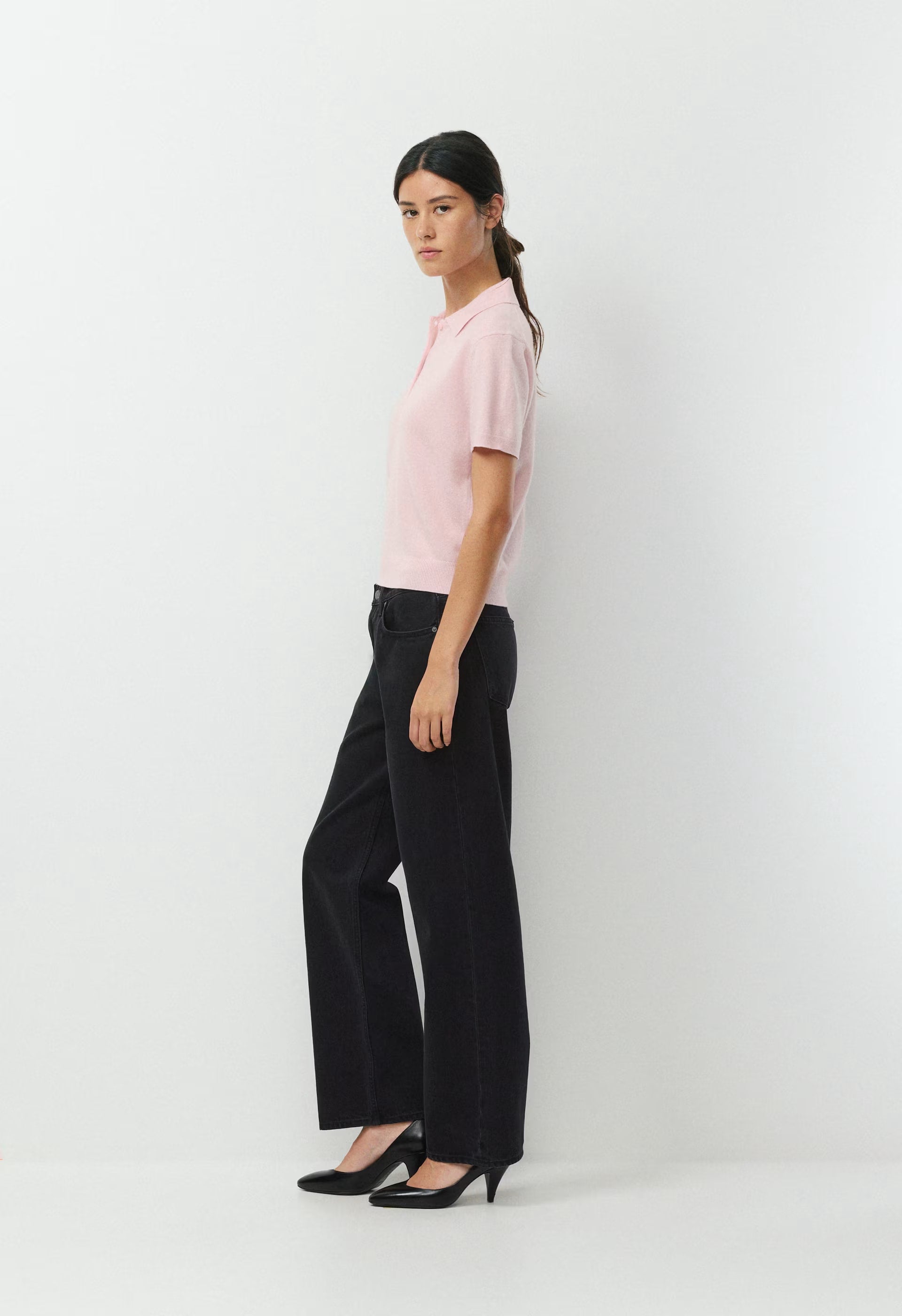 Bare Cashmere Cellini Shortsleeve Sweater - MAGNOLIA