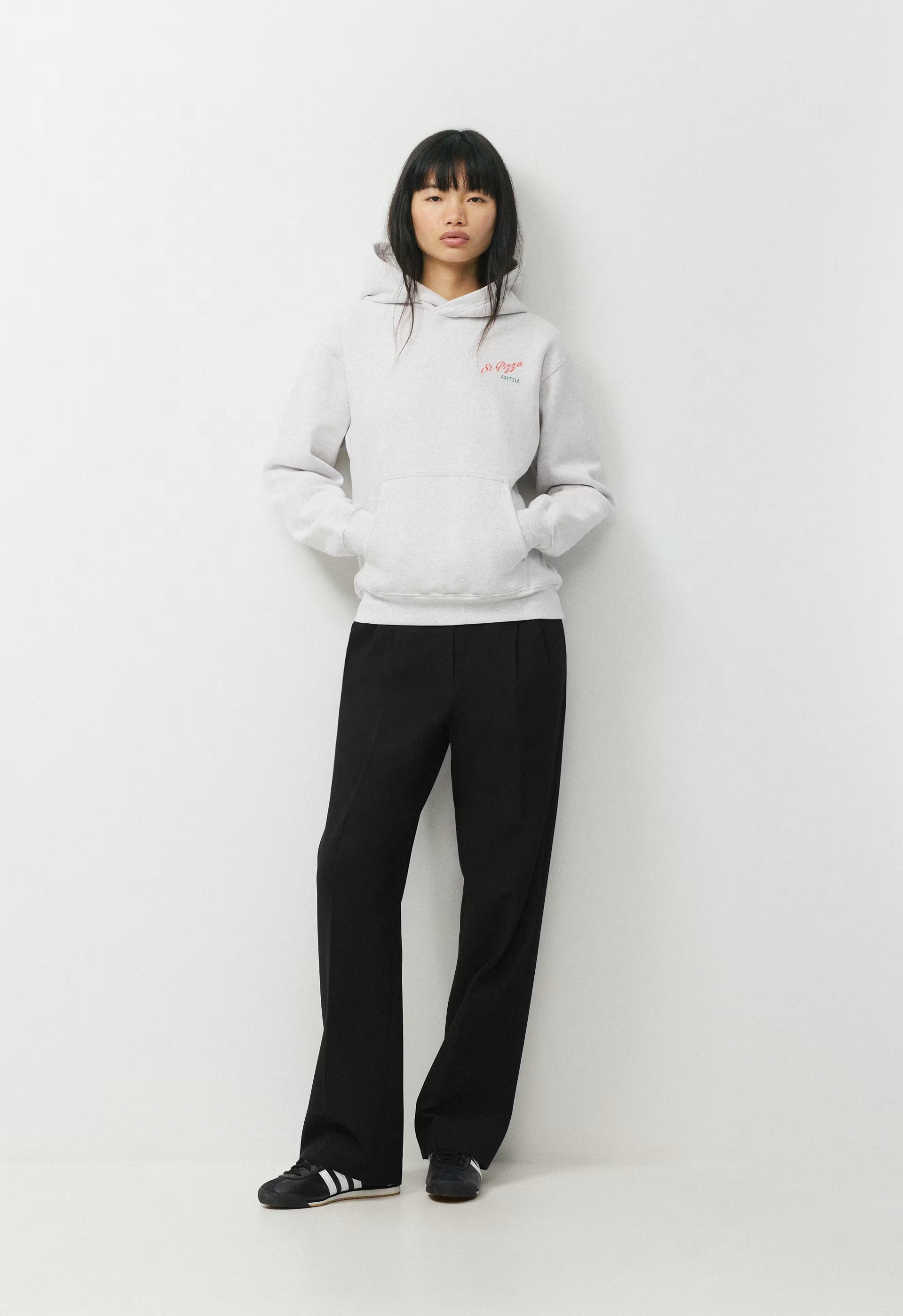 Cozy Sweatfleece Perfect Hoodie - HEATHER CLOUD WHITE