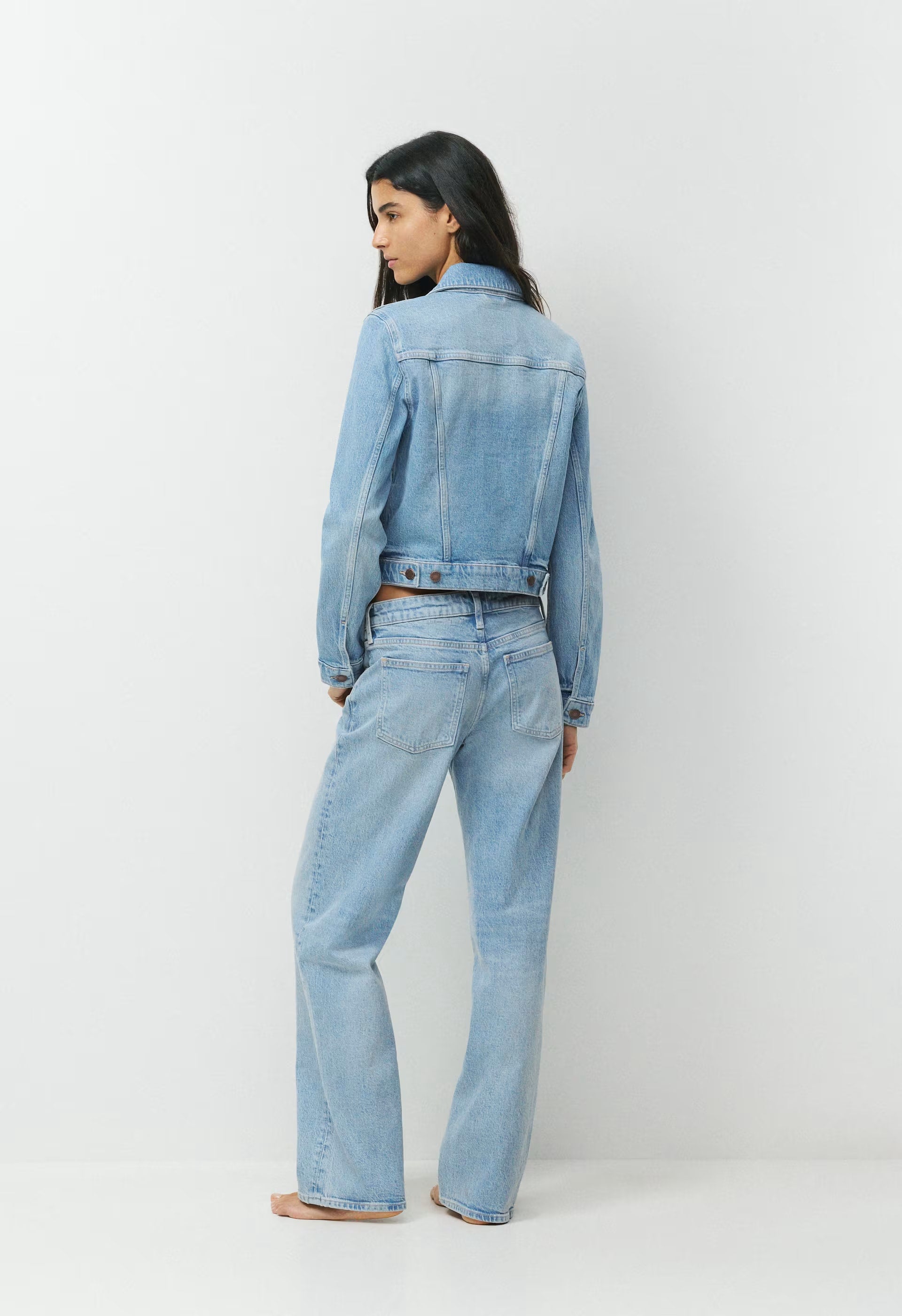 Denim Forum Toni Shrunken Denim Jacket - VINTAGE LIGHT BLUE