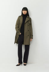 The Finch Mid Trench Coat - City Twill - ATLAS OLIVE