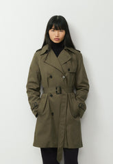 The Finch Mid Trench Coat - City Twill - ATLAS OLIVE