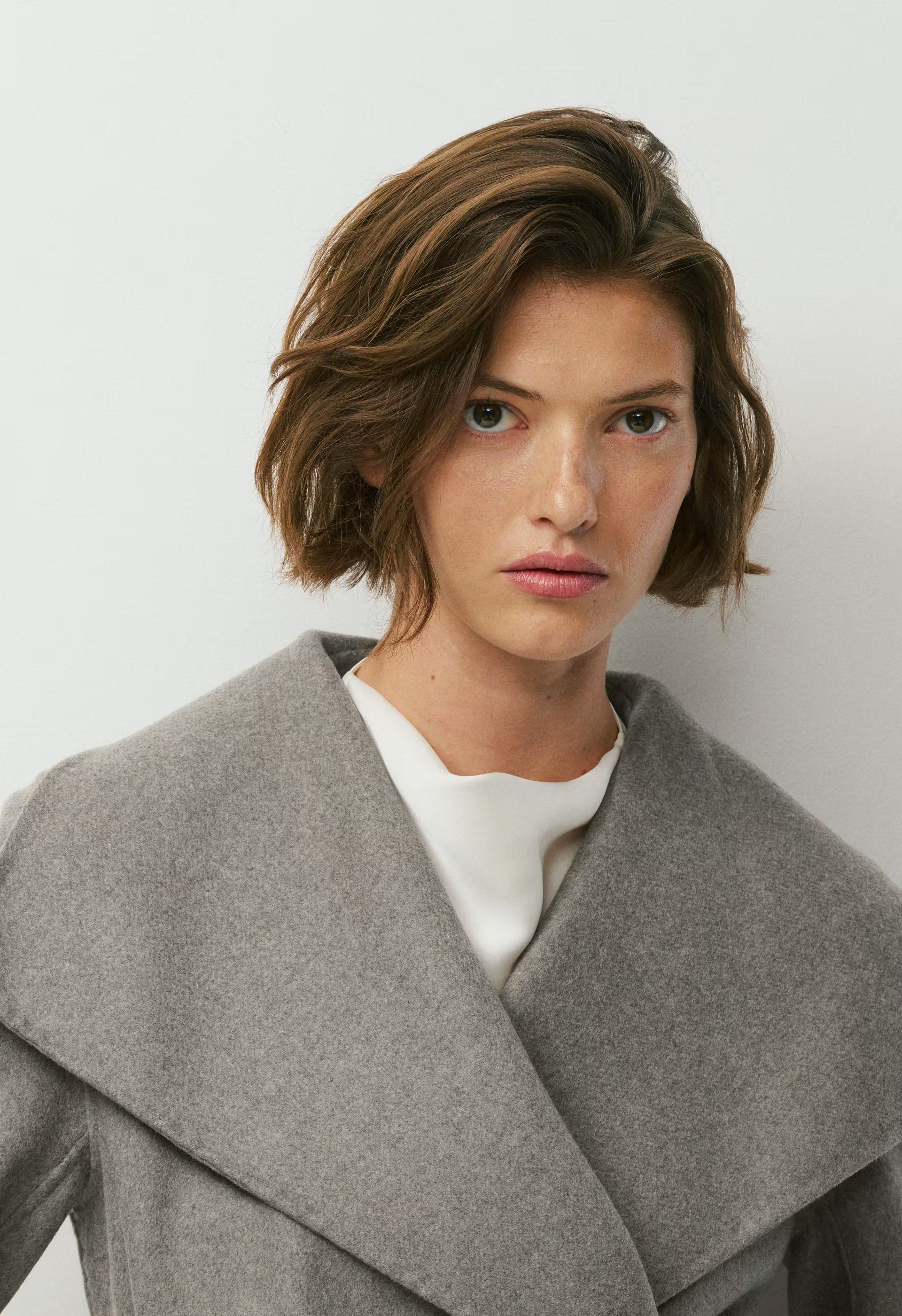 The Portfolio Double-Faced Coat - Luxe (Re)Wool - HEATHER DARK TAUPE