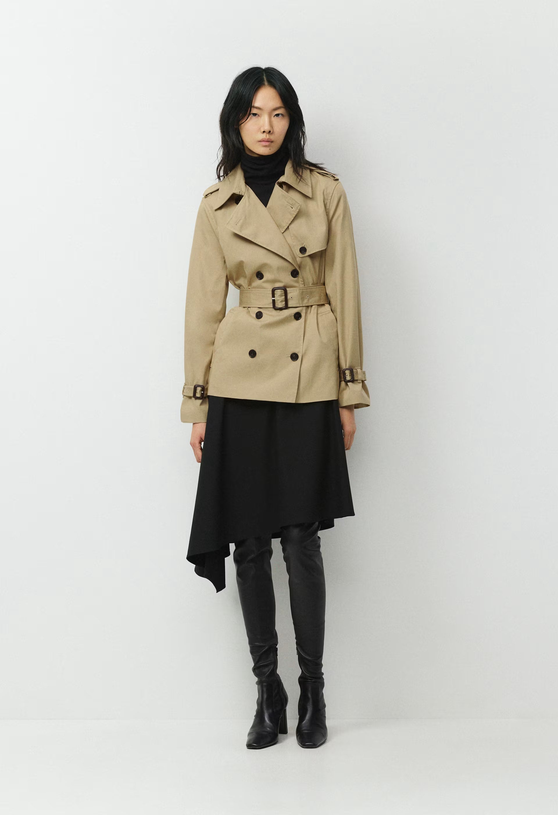 The Finch Short Trench Coat - City Twill - WICKER TAN
