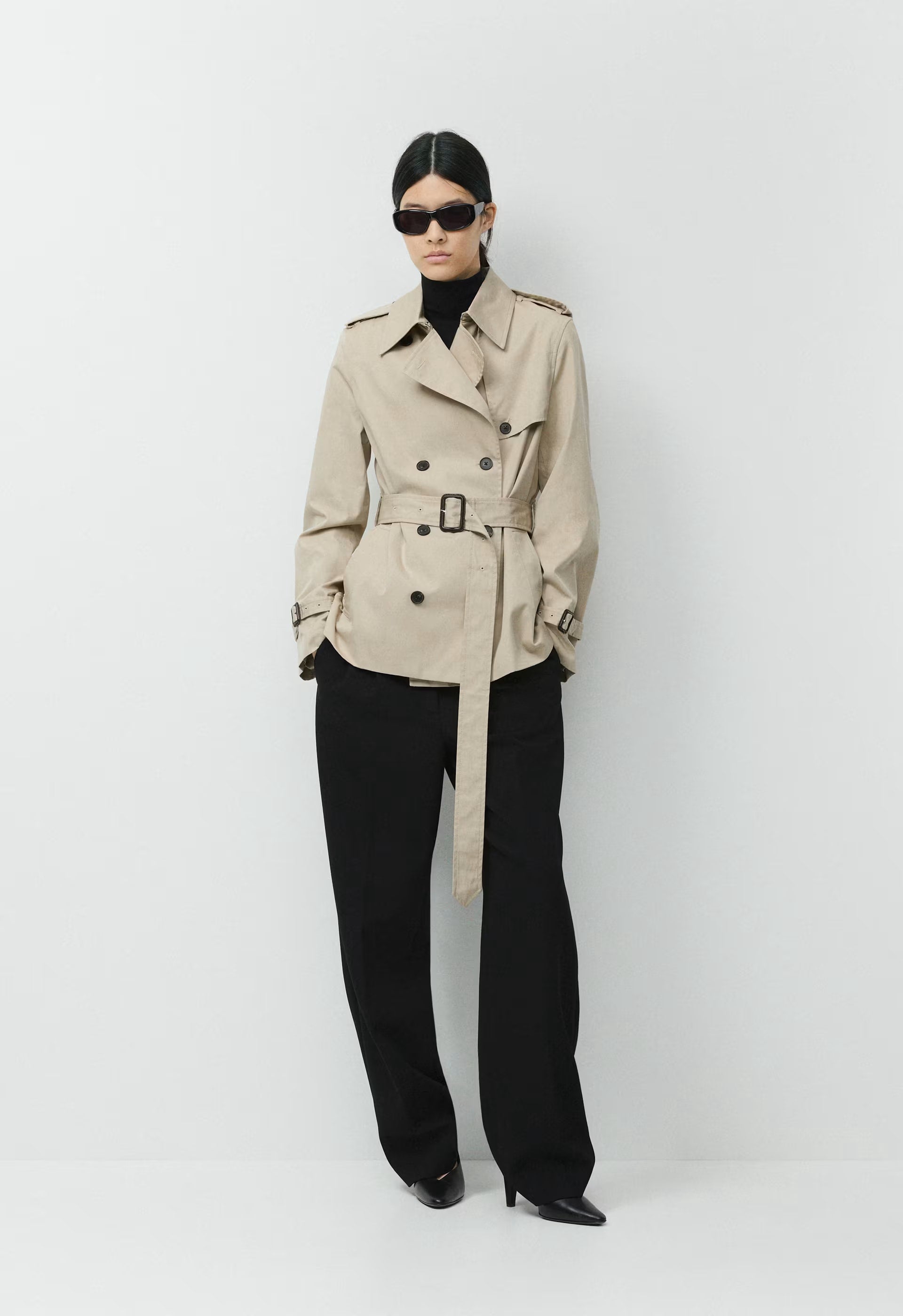 The Finch Short Trench Coat - City Twill - MARCONA BEIGE