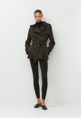 The Finch Short Trench Coat - City Twill - CACAO NIB BROWN