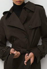 The Finch Short Trench Coat - City Twill - CACAO NIB BROWN
