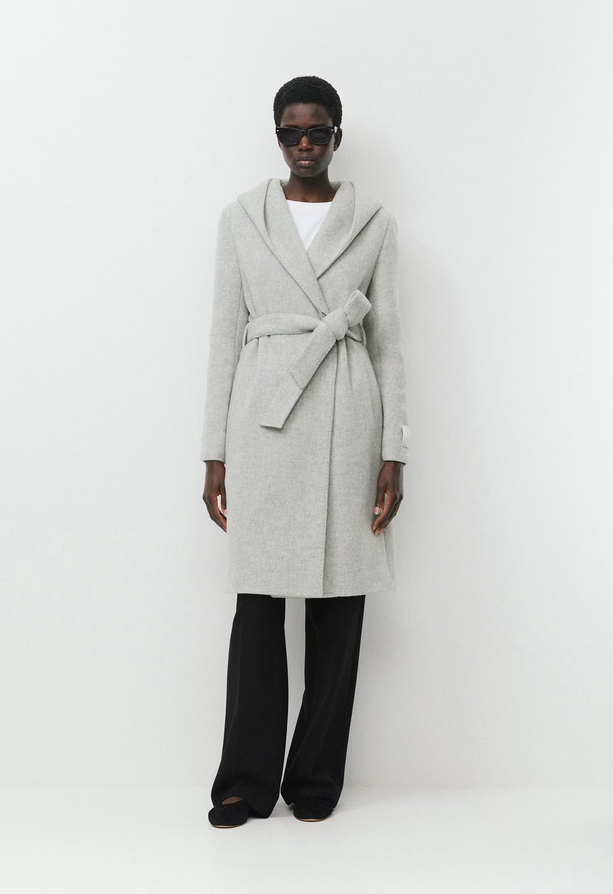 The Emilie Coat - Soft Wool Cashmere - HEATHER LIGHT GREY