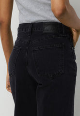 Denim Forum The Farrah Hi-Rise Wide Jean - BLACK EYELINER