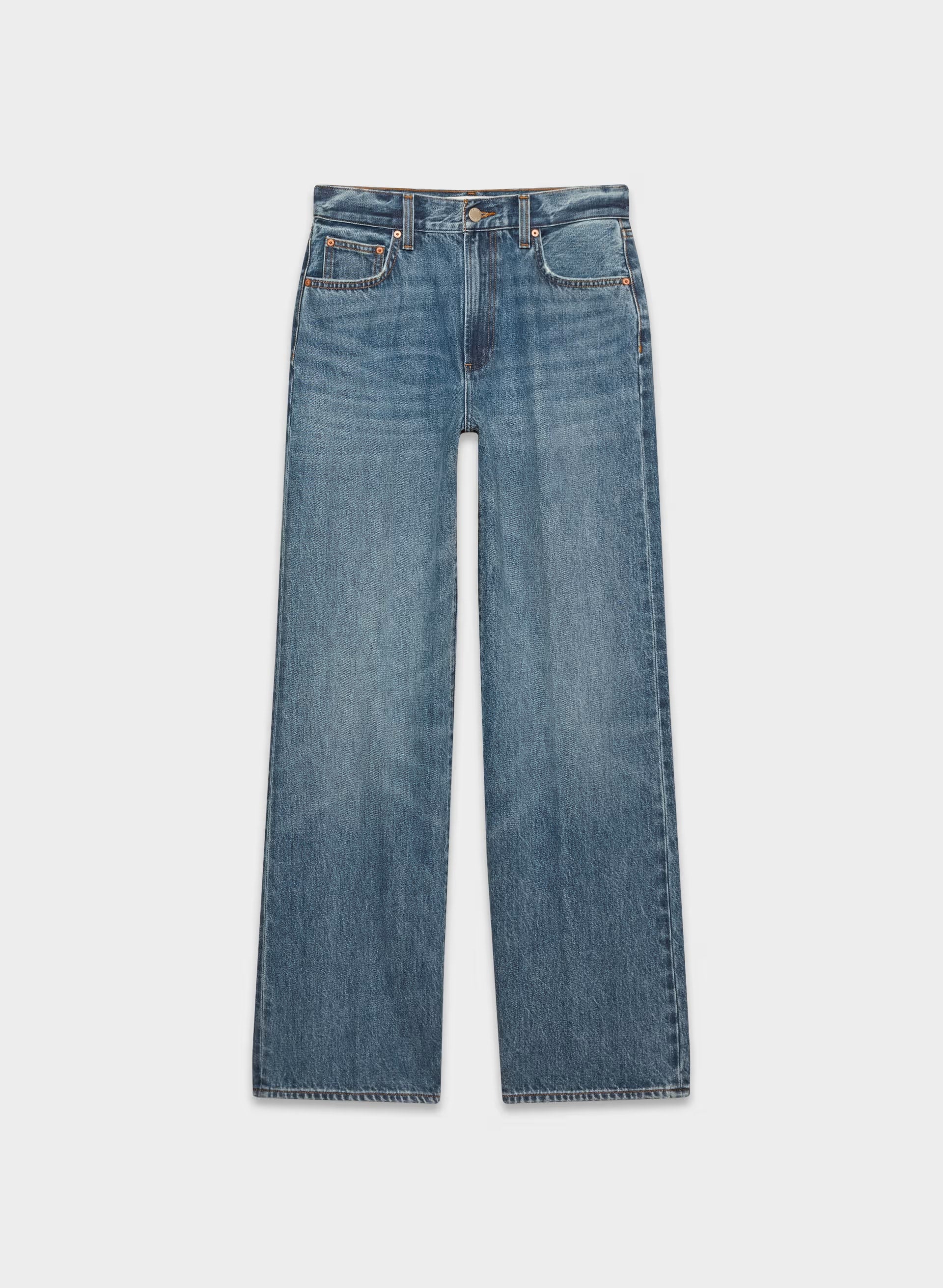 Denim Forum The Farrah Hi-Rise Wide Jean - 5 YRS KISS N TELL BLEU