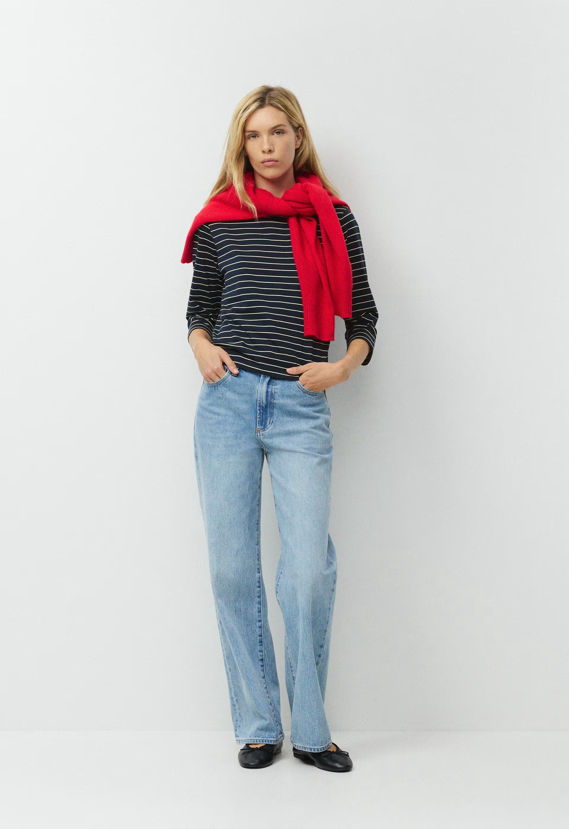 Denim Forum The Farrah Hi-Rise Wide Jean - A LITTLE WHITE LIE