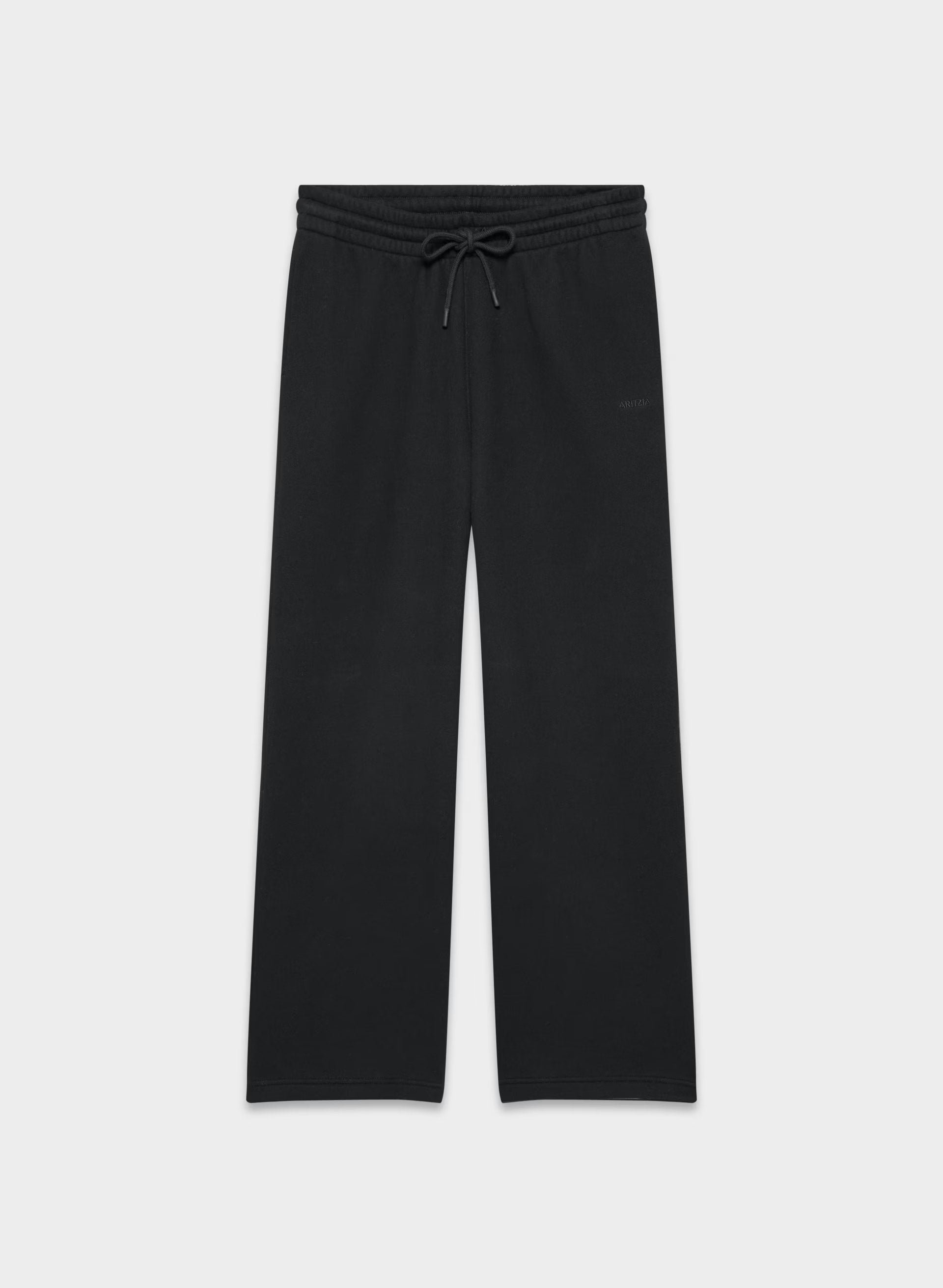Cozy Sweatfleece Boyfriend Wide Sweatpant - BLACK