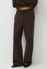 Cozy Sweatfleece Boyfriend Wide Sweatpant - RICH MOCHA BROWN