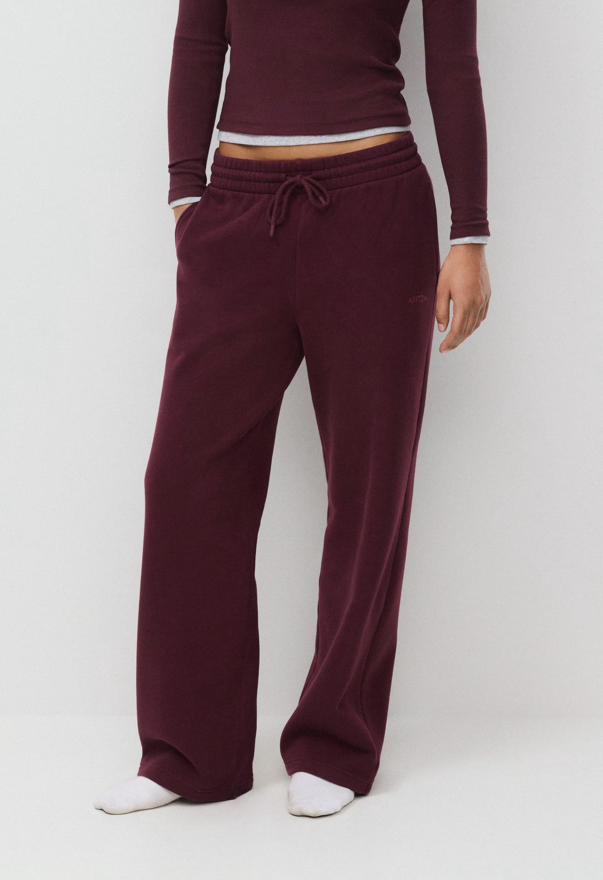 Cozy Sweatfleece Boyfriend Wide Sweatpant - MAGNOLIA