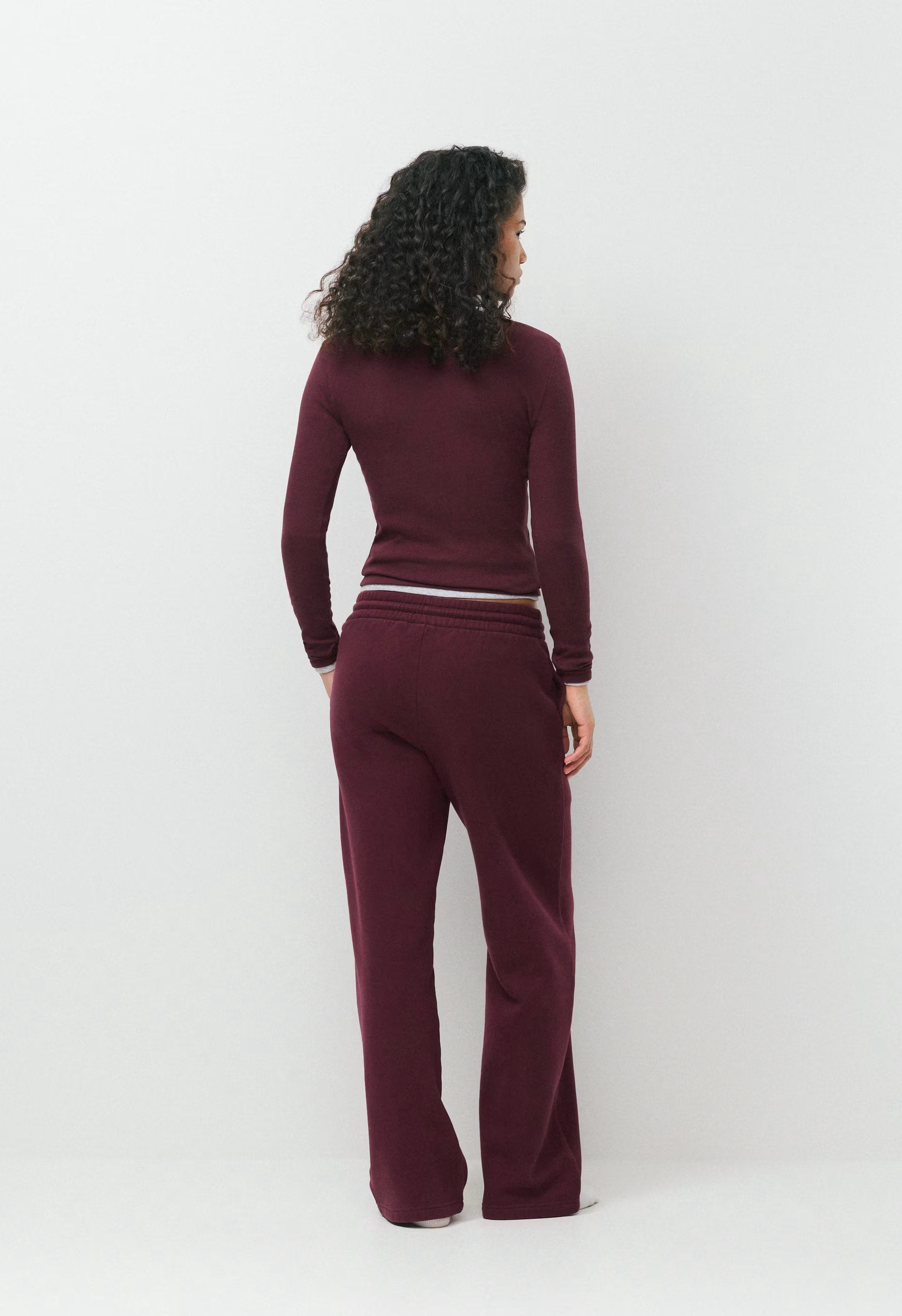 Cozy Sweatfleece Boyfriend Wide Sweatpant - BLACK