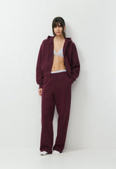 Cozy Sweatfleece Boyfriend Barrel Sweatpant - GALA PLUM