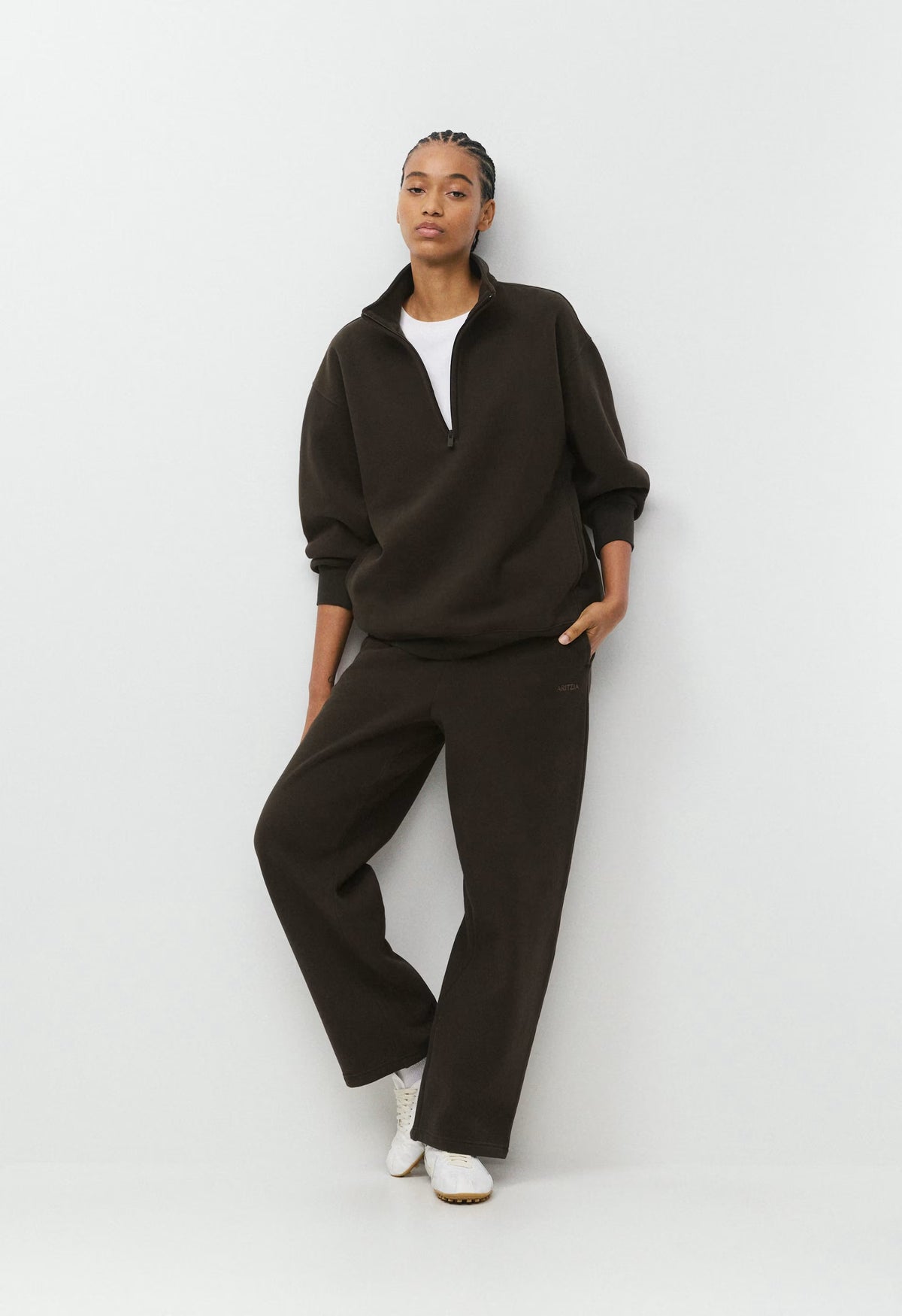 Cozy Sweatfleece Boyfriend Barrel Sweatpant - CACAO NIB BROWN