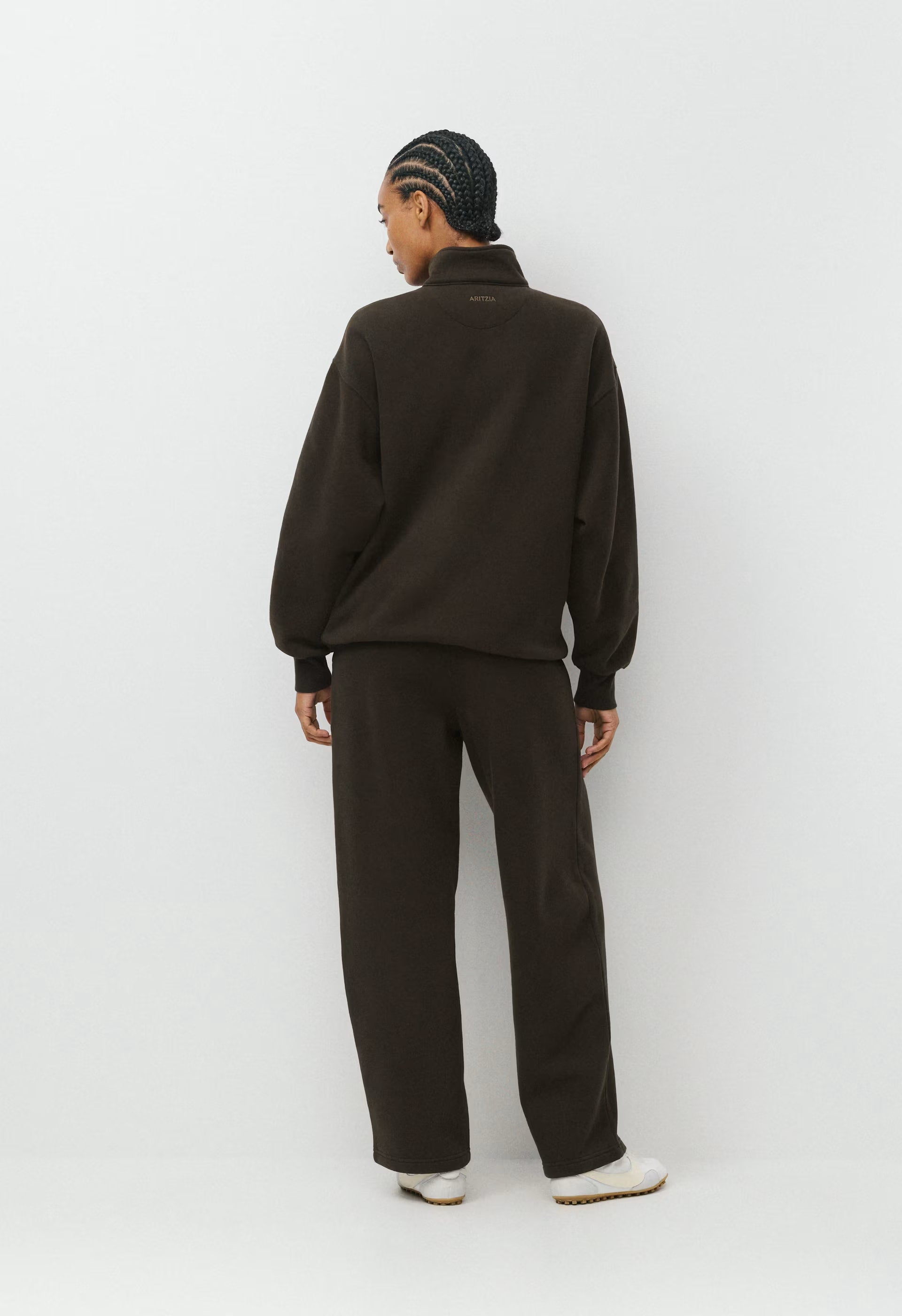 Cozy Sweatfleece Boyfriend Barrel Sweatpant - CACAO NIB BROWN