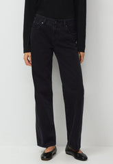 Denim Forum The Farrah Lo-Rise Wide Jean - BLACK EYELINER