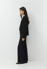 Denim Forum The Farrah Lo-Rise Wide Jean - BLACK EYELINER