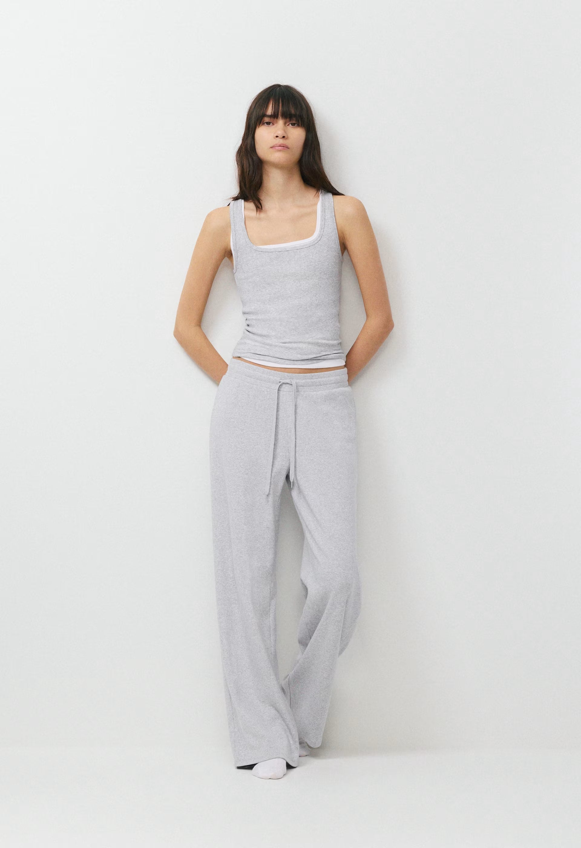HomeStretch™ Rib Kickback Pant - HEATHER CHROME