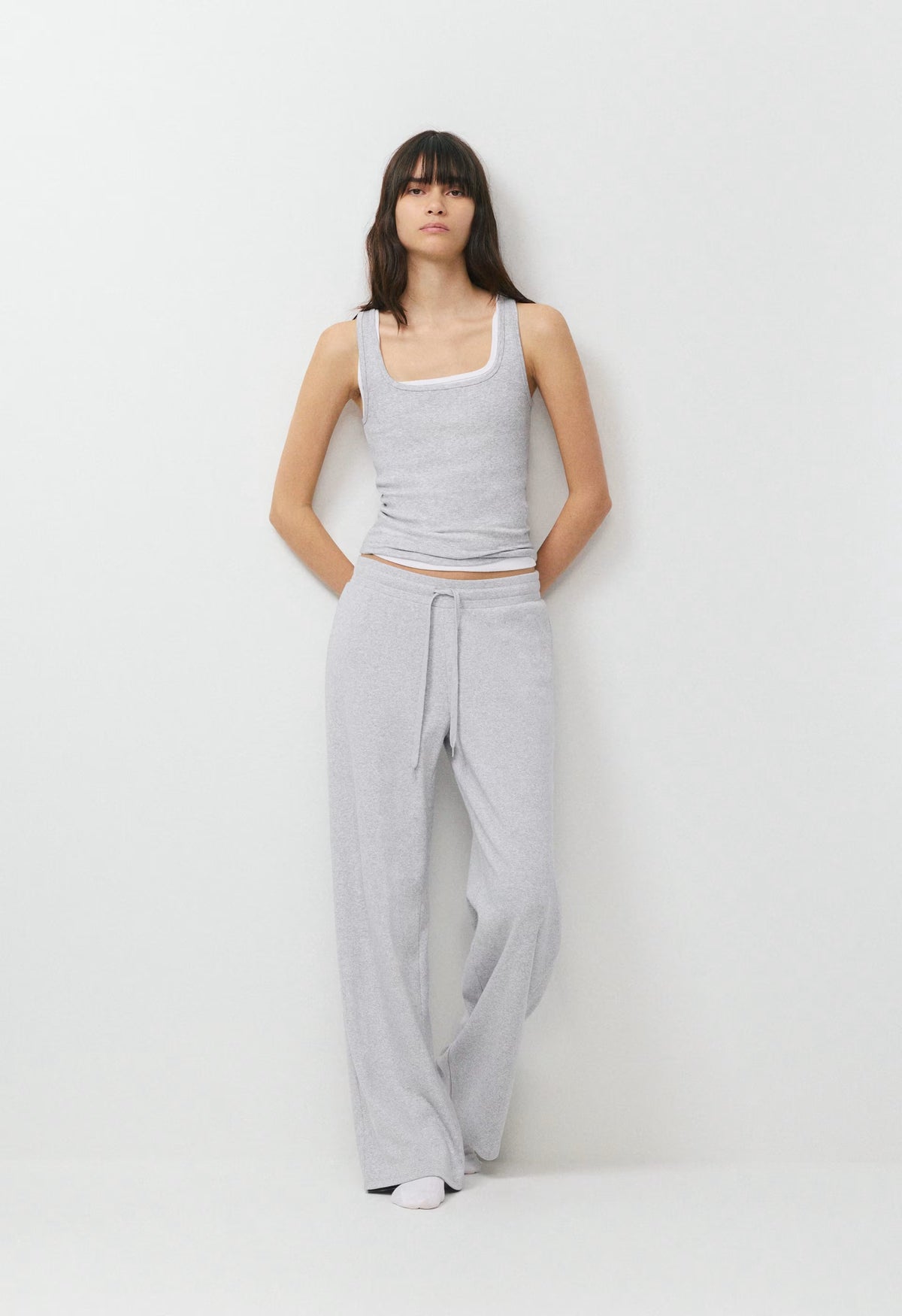 HomeStretch™ Rib Kickback Pant - HEATHER CHROME
