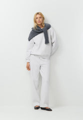 Cozy Sweatfleece Perfect Banded Sweatpant - HEATHER CLOUD WHITE
