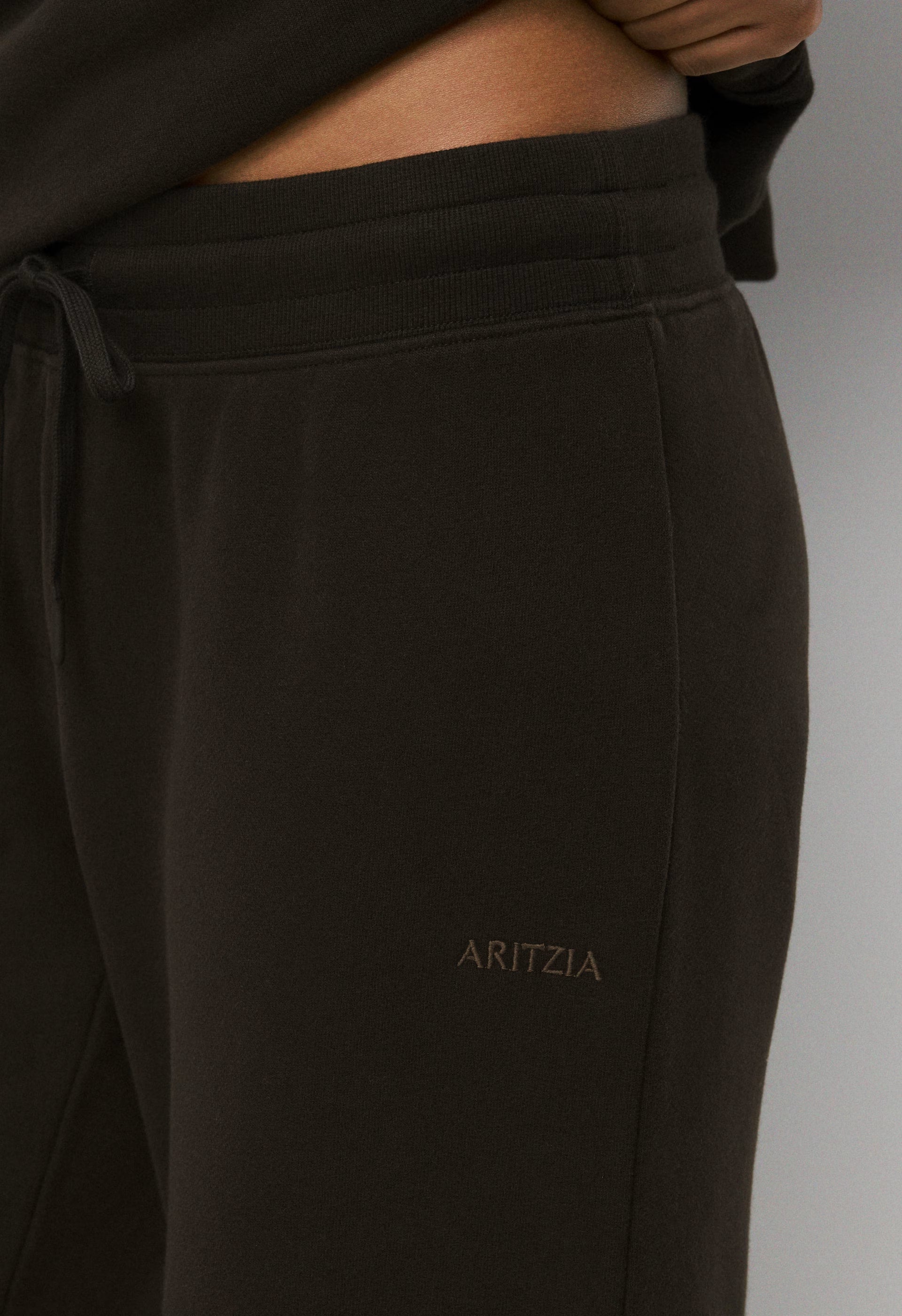 Cozy Sweatfleece Perfect Banded Sweatpant - CACAO NIB BROWN