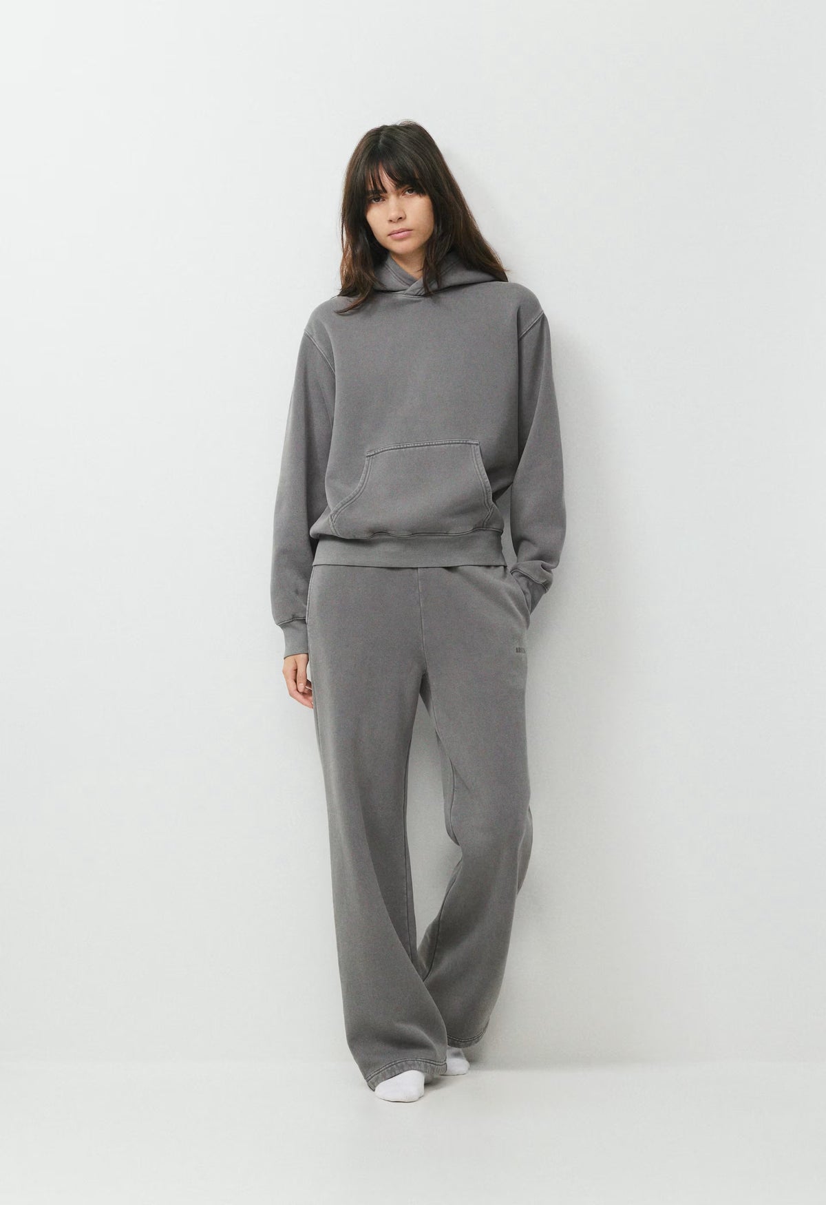 Cozy Sweatfleece Boyfriend Wide Sweatpant - LIVED-IN DARK GREY