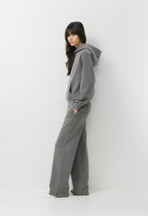 Cozy Sweatfleece Boyfriend Wide Sweatpant - LIVED-IN DARK GREY