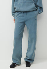 Cozy Sweatfleece Boyfriend Wide Sweatpant - LIVED-IN BLUE MIRAGE