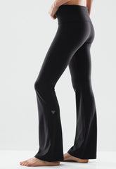 BUTTER Foldover Flare 32" Legging - BLACK